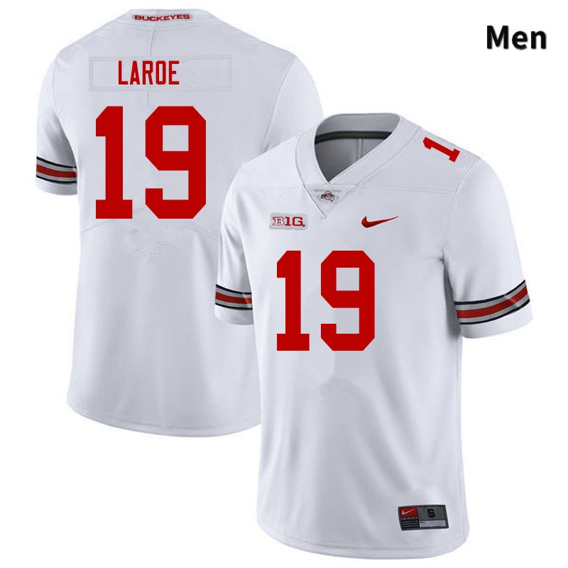 Men's Ohio State Buckeyes #19 Jagger LaRoe White Authentic College Stitched Football Jersey 23UC040TW